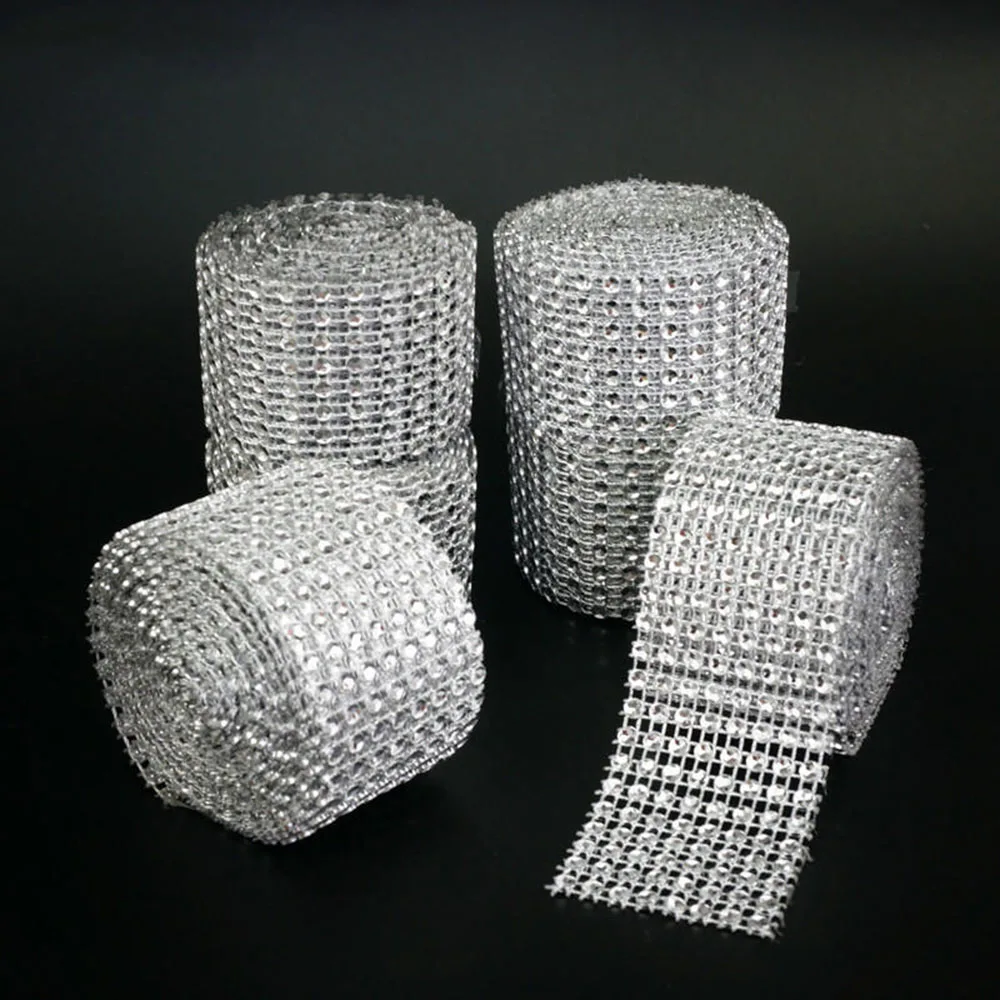 4 см* 2 м 1 рулон Bling Diamond mesh wrap лента Стразы-как designMesh рулон ленты Тюль Хрустальная лента Торт свадебное украшение
