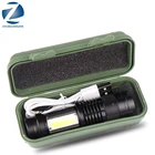 Q5 встроенный аккумулятор USB зарядка светодиодный фонарик COB масштабируемый Водонепроницаемый тактический фонарик лампы фонарь Litwod