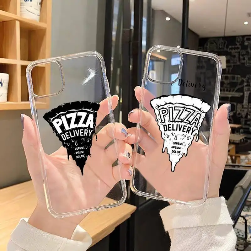 

Pizza Phone Case Transparent soft For iphone 5 5s 5c se 6 6s 7 8 11 12 plus mini x xs xr pro max