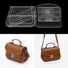 Сумка на плечо с узором для шитья, саквояж ручной работы из кожи и акрила, с рисунком из искусственной бумаги, с шаблоном, для творчества