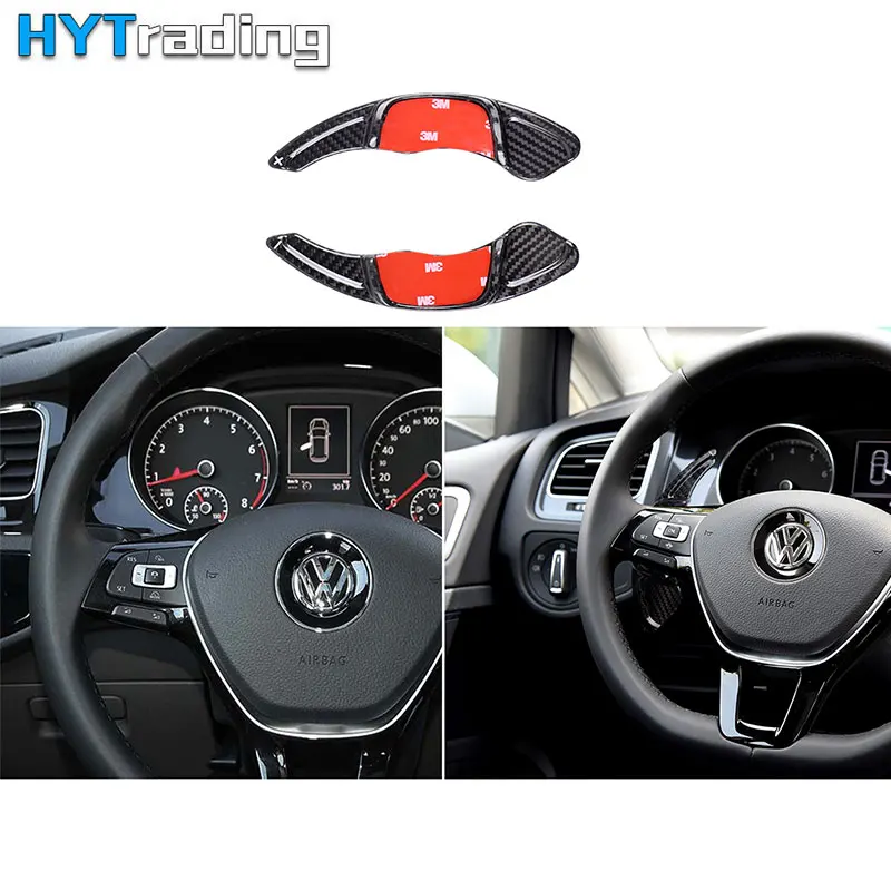 Карбоновое рулевое колесо сдвиг весло расширение Shifters Замена для Volkswagen GOLF 7 Golf7 2015