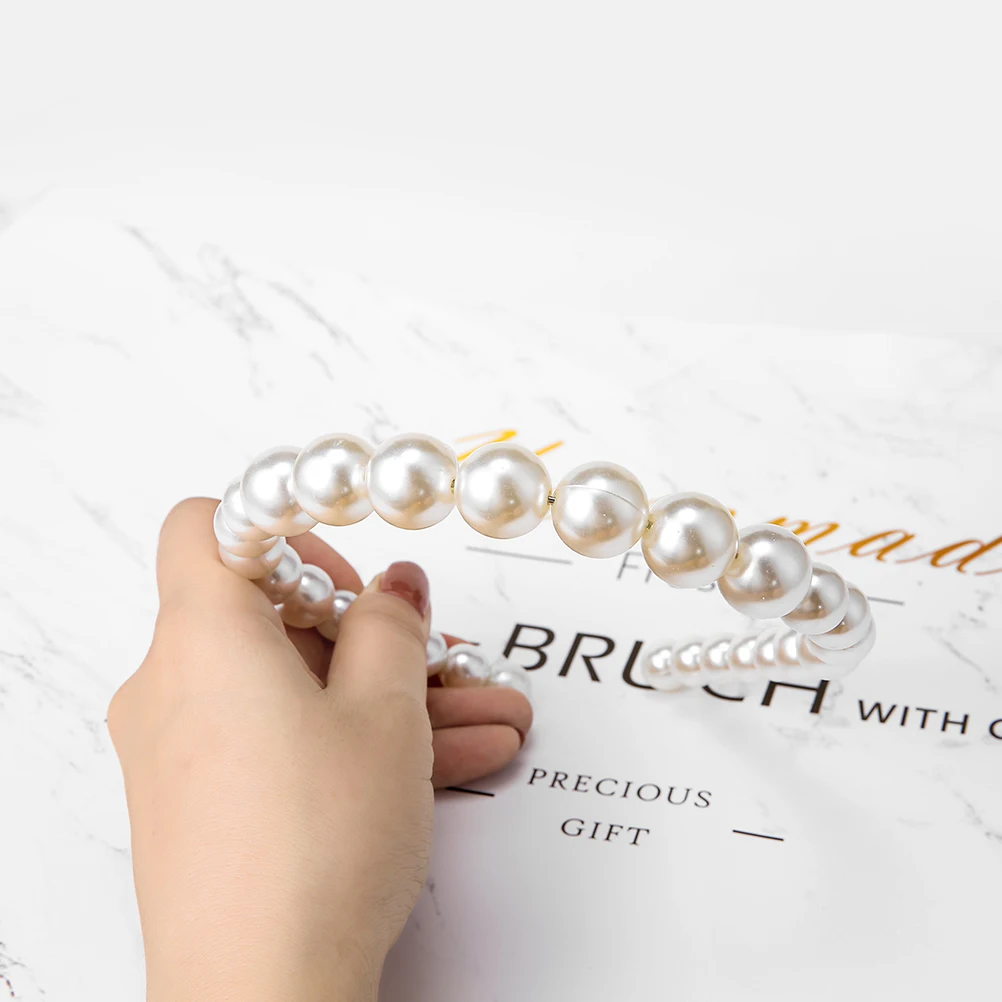 big pearls M MISM, модный роскошный большой ободок на голову с жемчугом для женщин, элегантные повязки для волос, широкий индивидуальный модный ободок, тюрбан для девочек, головной убор для волос - Цвет: big pearls