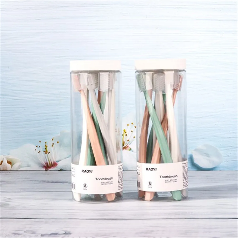 

Buy 4 Get 4 Barreled Macarons Soft-bristled Toothbrush Adult Toothbrushes With Protective Cover Dental Care Toothbrush