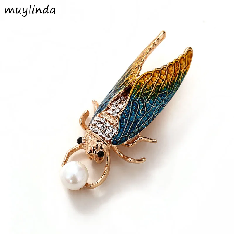 Брошь muylinda Cicada стразы насекомое украшение для шарфа|Броши| |