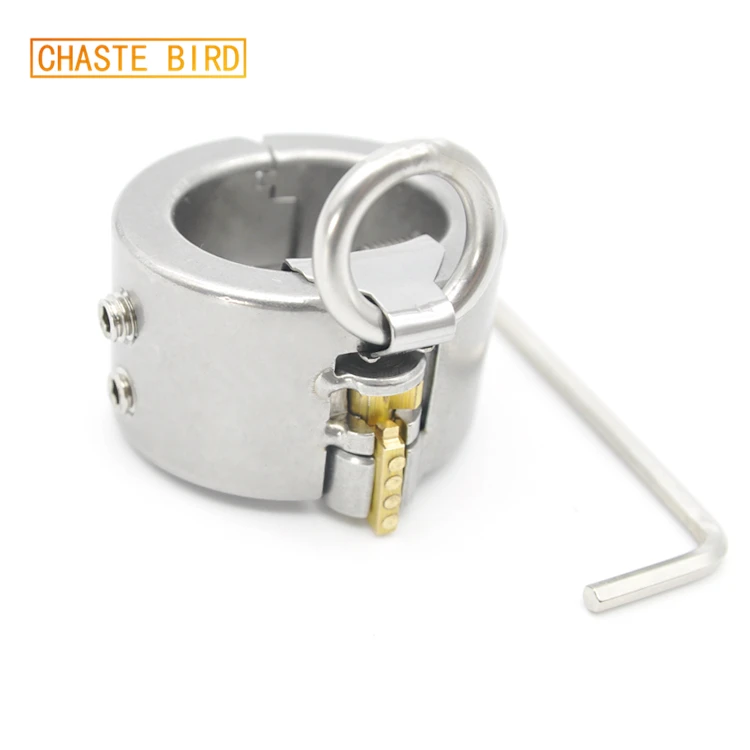

CHASTE BIRD Male Stainless Steel Cock Ring Pendant Scrotum Testicle Chastity Belt Kali's Teeth Penis Sex Toy BDSM A149