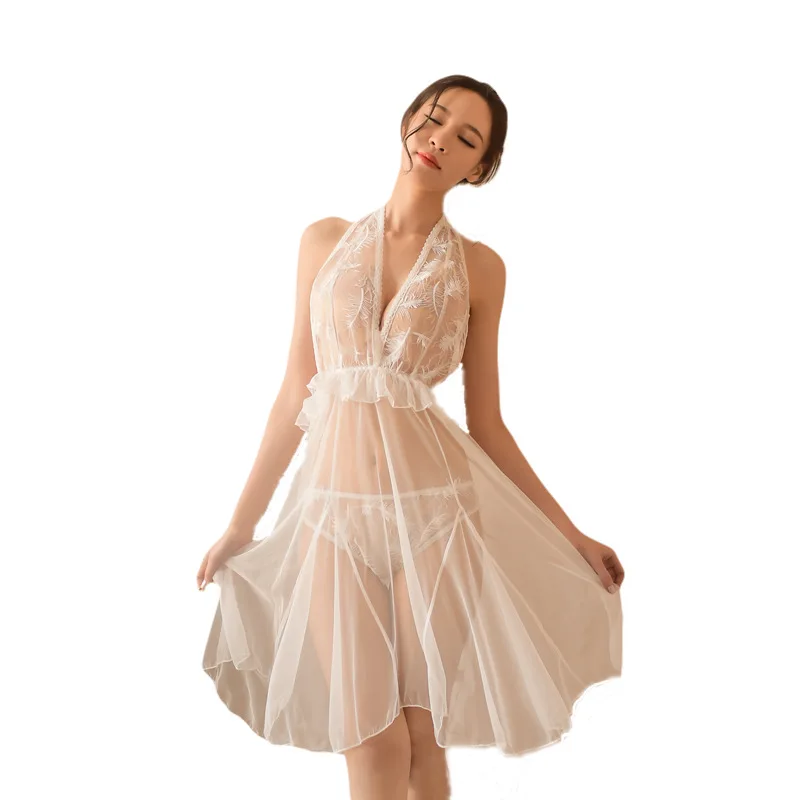 Кружевное ночное белье с открытой спиной сексуальное женское для медового