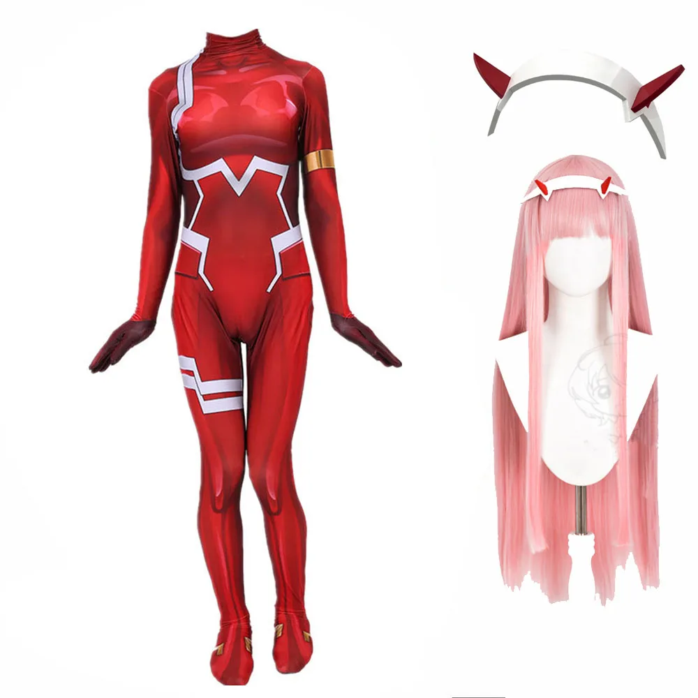 Женский сексуальный костюм Zentai Zero Two, костюм для косплея, боди Дарлинг в Franxx 02, комплект ролевых игр, костюмы на Хэллоуин