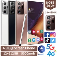 new arrival note 20u cellphone 6 9 inch hd screen smartphon android 10 0 12gb ram 512gb rom unlocked dual sim mobile phone