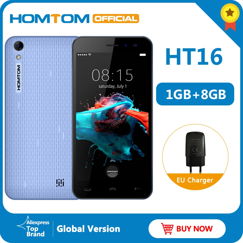 Оригинальная версия HOMTOM HT16 Android 6 0 смартфон четырехъядерный MTK6580 5