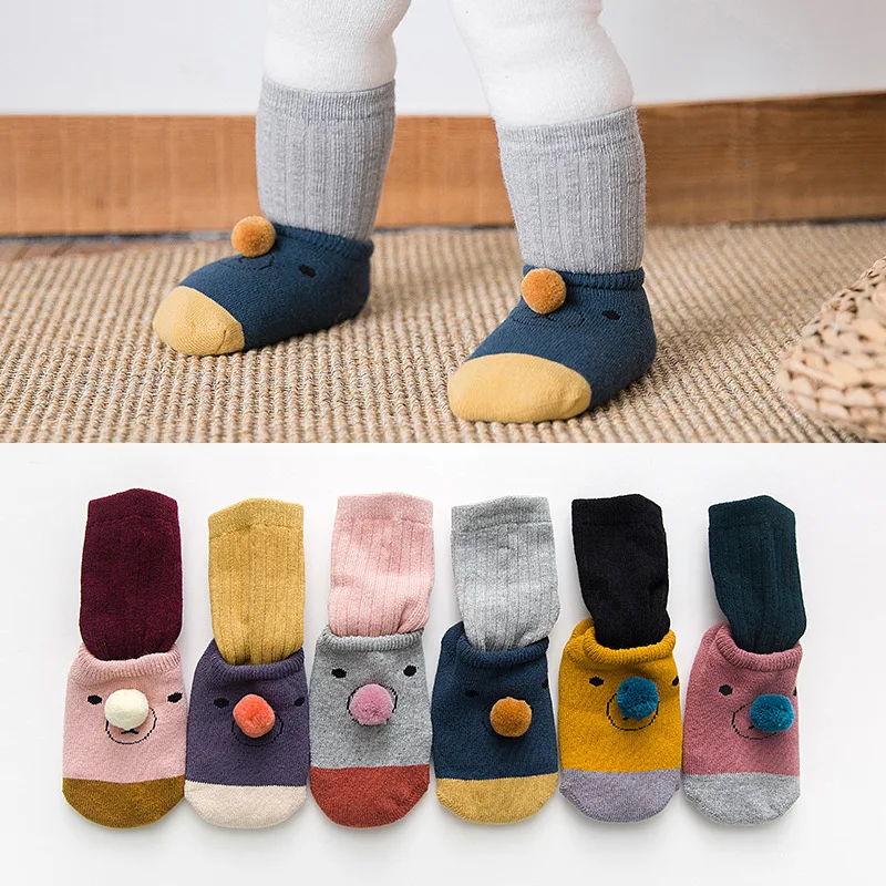 

Autumn Winter Children's Cartoon Leg Warmers Cotton Socks Non-slip Floor Socks Thick Keep Warm Socks Cute Infant Toddlers Socks