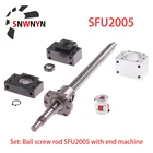 Шариковый винт SFU2005 200 500 1000 1200 мм шариковый винт с концевой обработкой + BK15BF15 Поддержка + муфта + шариковая гайка Корпус шариковый винт для ЧПУ