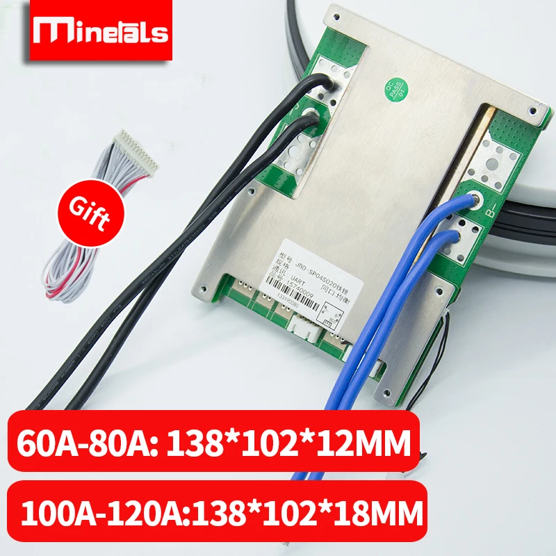 4s bms lifepo4 bluetooth с балансировкой связи UART/RS485 LifePo4 60a 80a 100a 120a инверторная литиевая