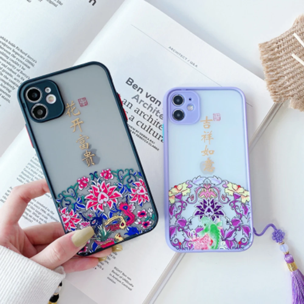 Ретро Китайский традиционный чехол с кисточками для телефона iphone 11 PRO MAX 7 8 plus SE 2020