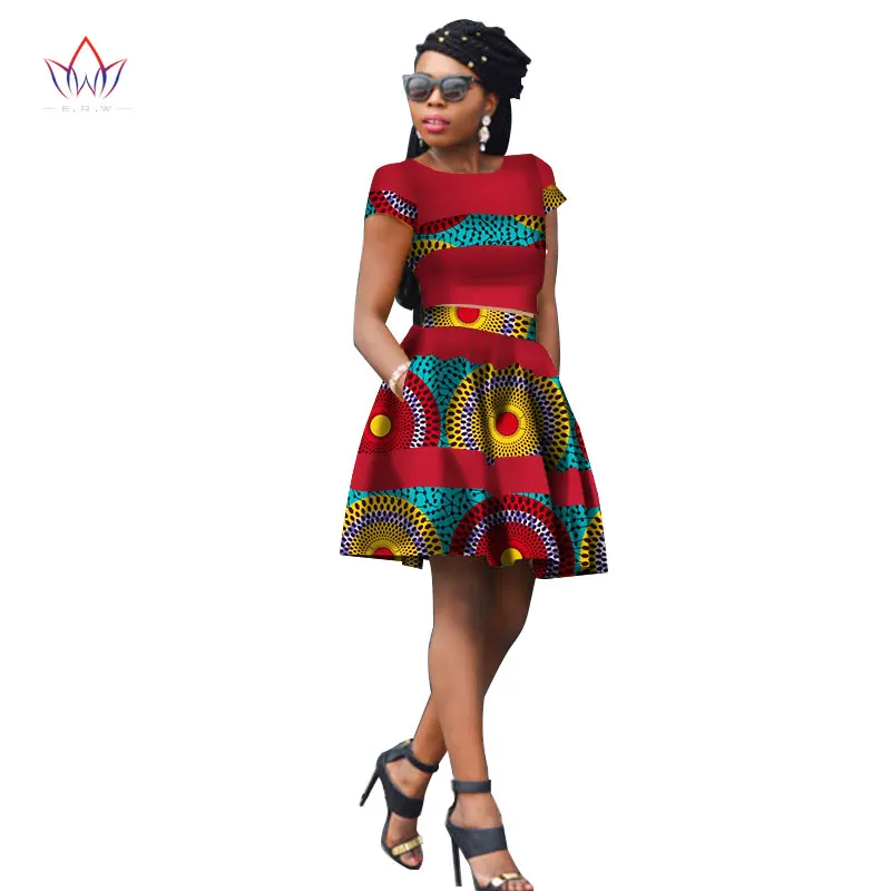 Африканская одежда Женский комплект из двух предметов Анкары топы с длинным