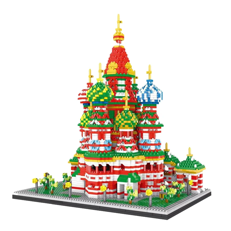 

PZX World Architecture Saint Basil's Cathedral Church 3D Model DIY Mini Diamond Blocks Bricks Building Toy for Children no Box