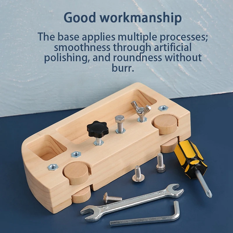 

Wooden Screwing Driver Board Educational Learning Toy Workbench Practical Basic Life Skills Nuts Screw Bolts Set