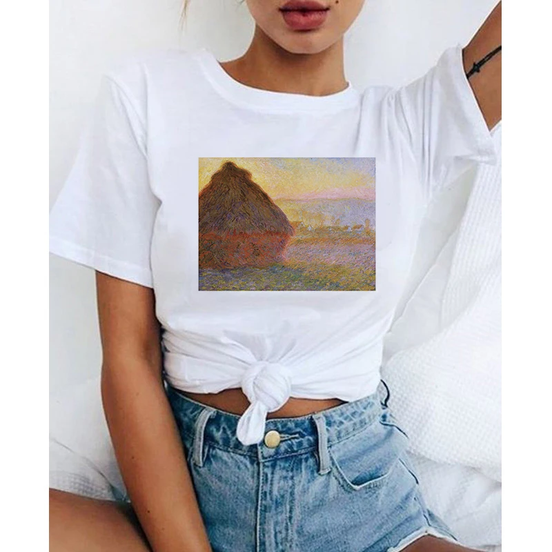 

Fashion Women T Shirt Harajuku Aesthetic Cute Funny Tshirt 90s Painting Ulzzang Casual Tops Tees T-shirt Female Clothes