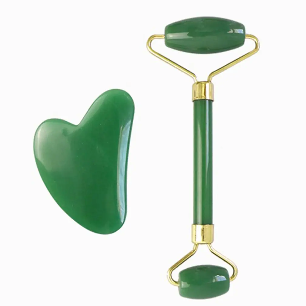 

Jade Scroll Wheel For Face And Gua Sha Scraping Tool Kit Natural Stone Anti Aging Beauty Facial Massage Set For Skin Detox