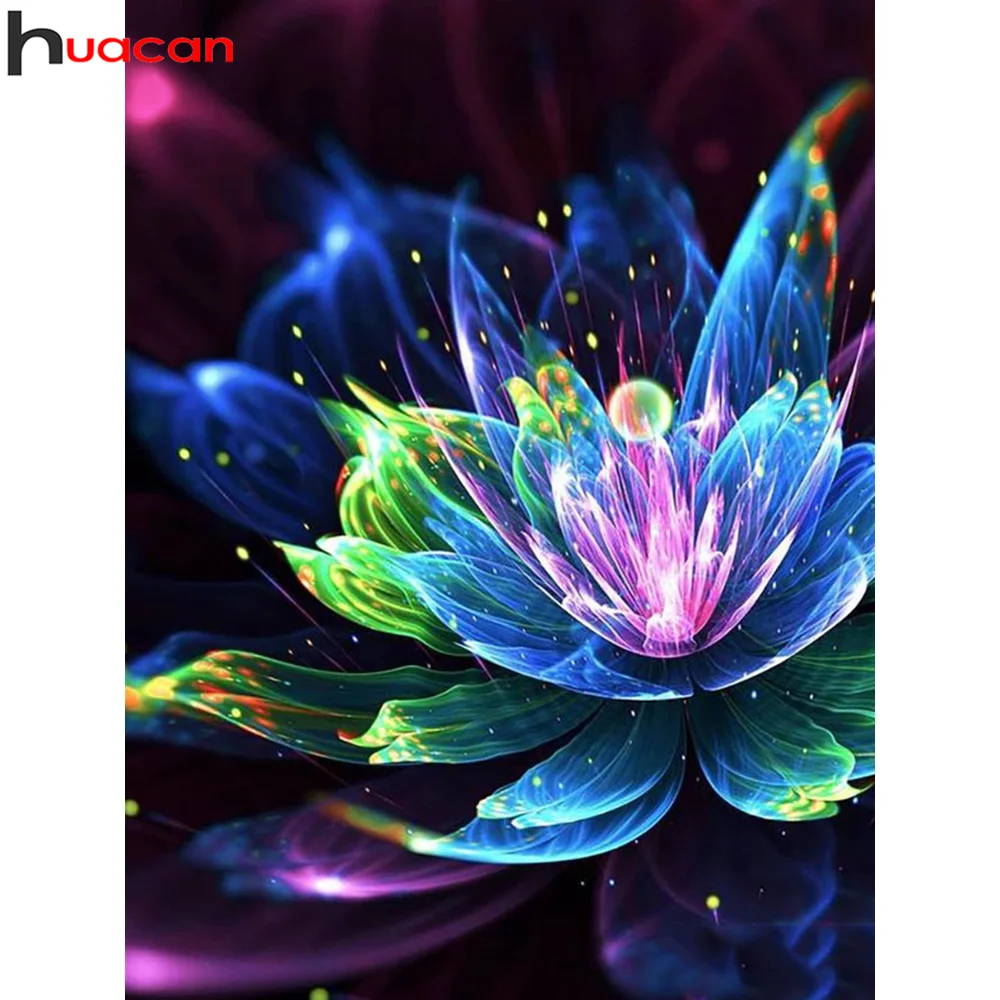 Huacan квадратная/круглая алмазная живопись цветок фантазия декор для комнаты