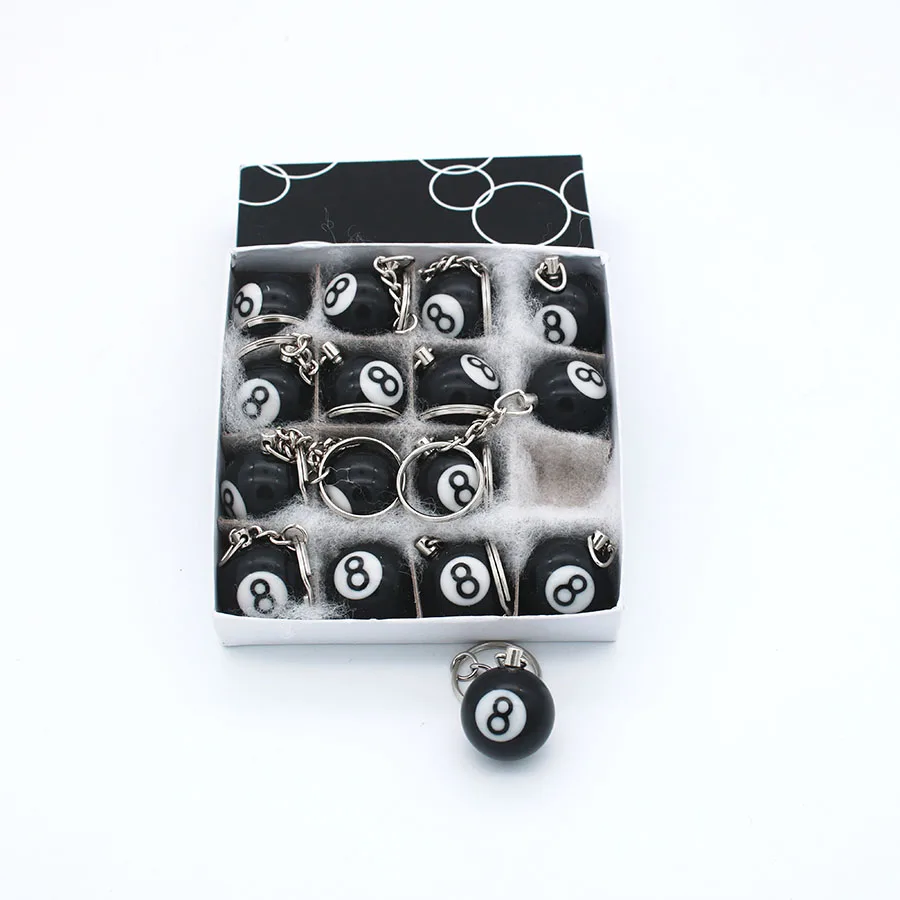 Брелок для ключей в виде бильярдного мяча с номером 8 1 дюйм (26 мм) 16 шт./партия |