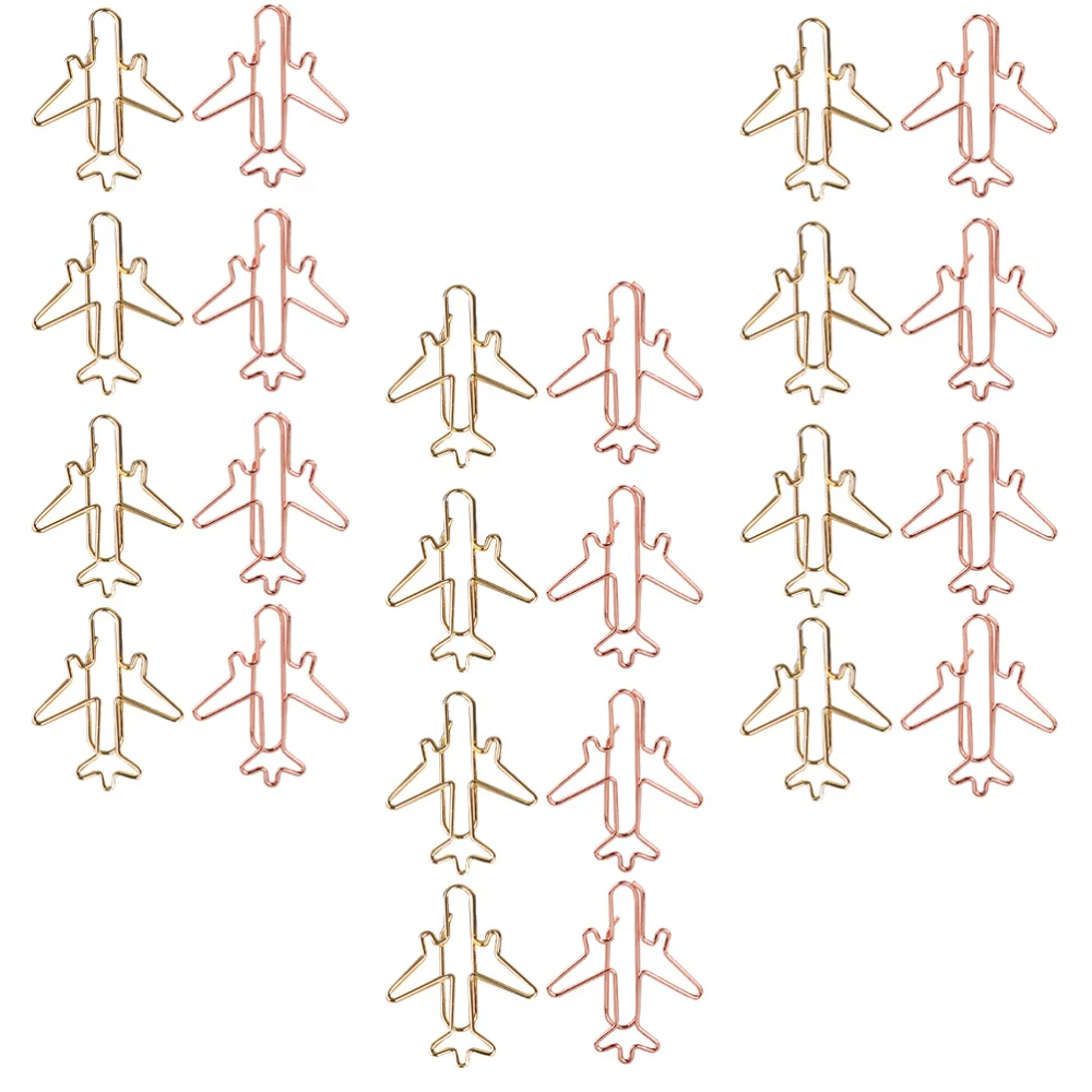 

24Pcs Airplane Design Paper Clips Creative Clips (Assorted Color)