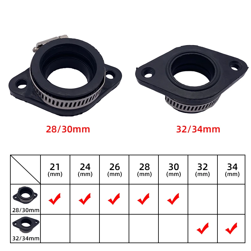 Адаптер для карбюратора мотоцикла впускная труба резиновый коврик PWK 28/30 мм 32/34