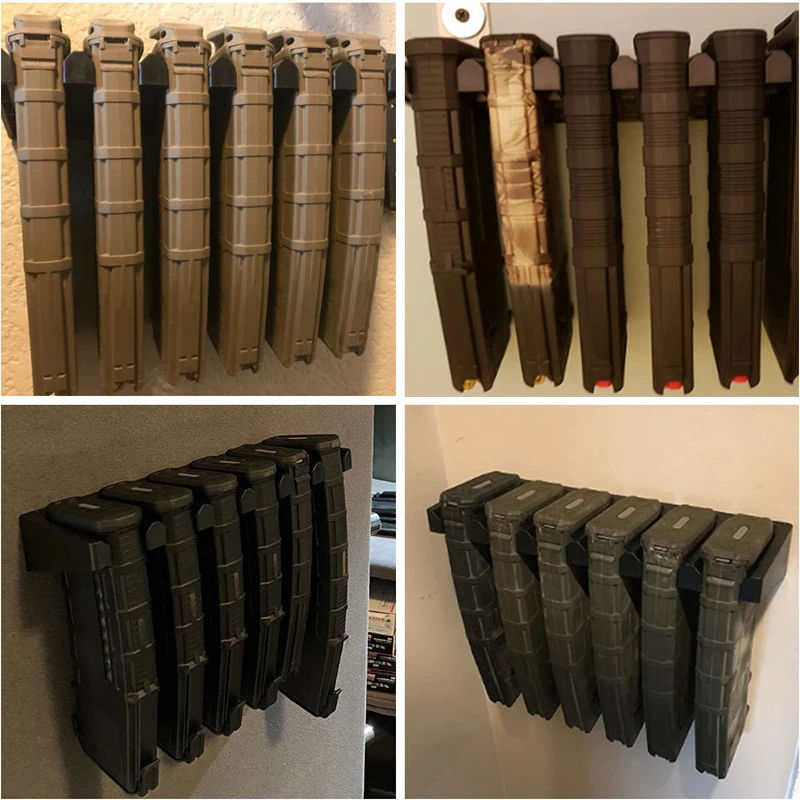 

6X Solid ABS Standard PMAG Wall Mount, Mag Holder, Home Magazine Storage Rack