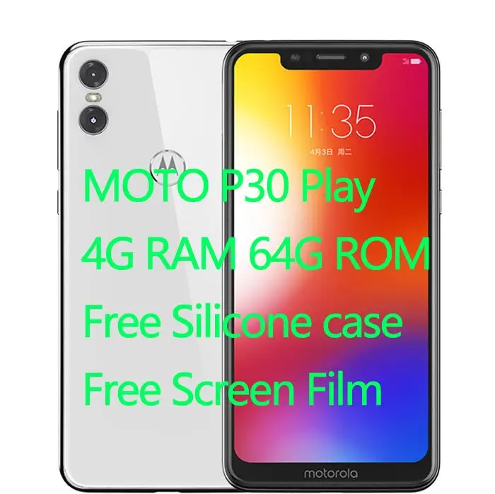 4GB 64GB White Motorola MOTO P30 Play, 4G, 64G, Восьмиядерный мобильный телефон Snapdragon 625, 5,86 дюймов, 19:9, две тыловые камеры, отпечаток пальца - Цвет: 4GB 64GB White