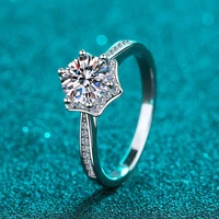 trendy 1 carat d color moissanite diamond ring women jewelry 100 925 sterling silver star ring with gra cetificated anniversary