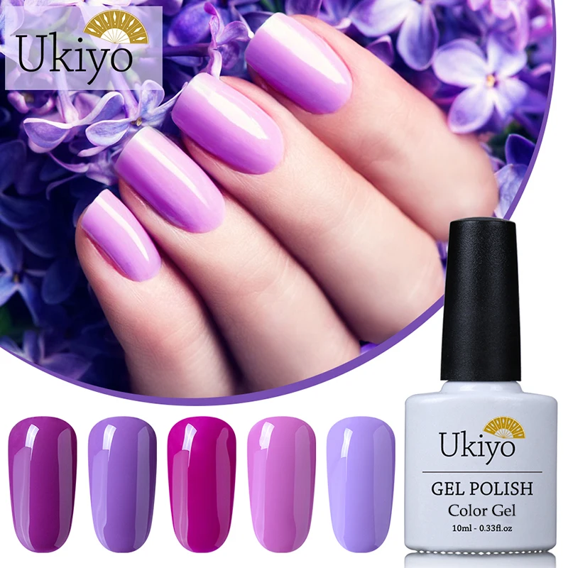 Ukiyo 10 мл фиолетовая серия замачиваемый Гель лак для ногтей Полупостоянный чистый
