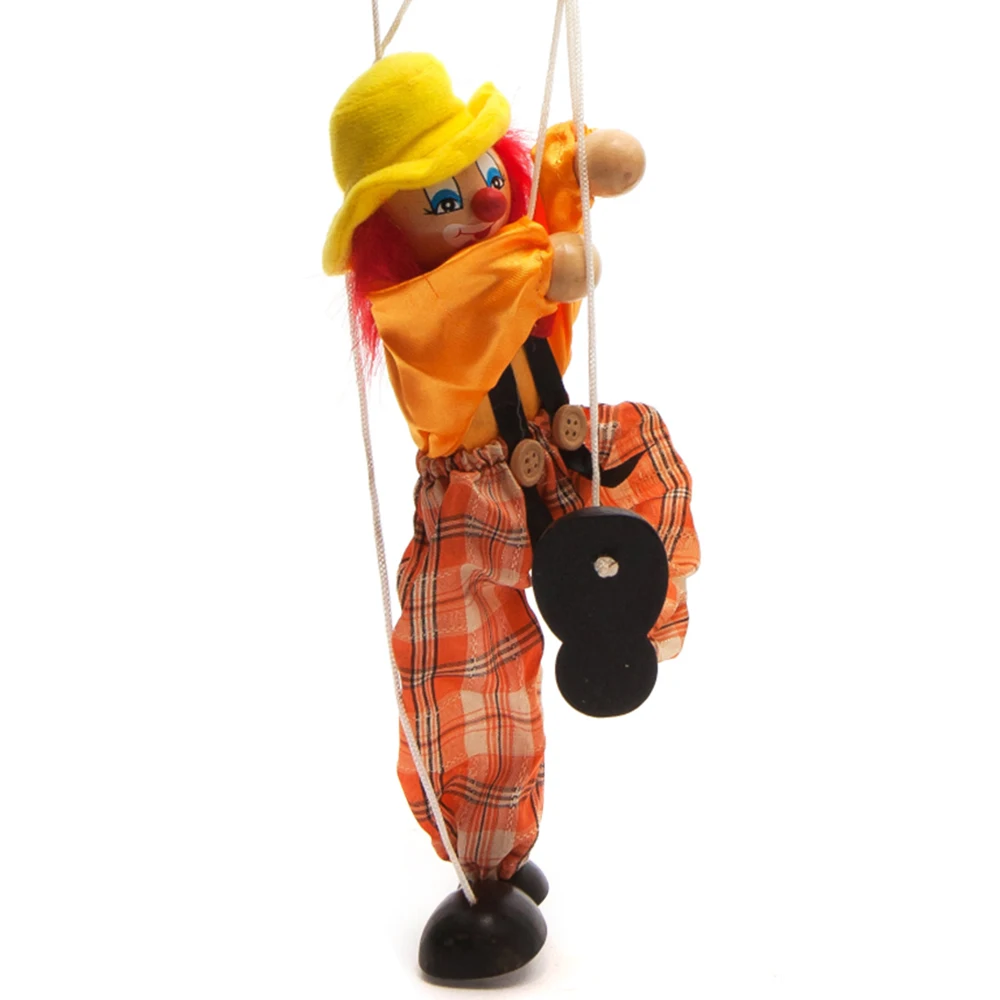 

Clown Hand Marionette Puppet Toys Children's Wooden Colorful Marionette Puppet Doll Parent-Child Interactive Toys