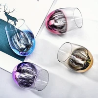 star four color cup household glass water tea table egg shaped glass wishing beer cup juice milk household creative drinkware