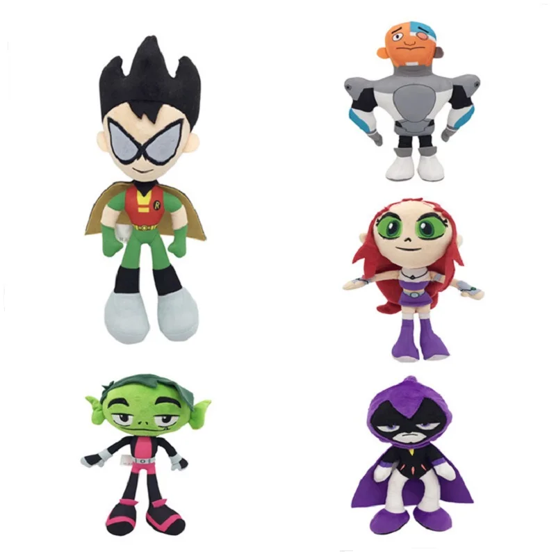 

Movie Teen Titans Go Plush Toys Dolls 25cm Robin Cyborg Starfire Raven Beast Boy Soft Stuffed Plush Toys Kids For Gifts