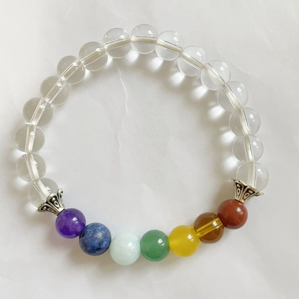 

Transparent Round Bead Bracelet Women's Band Elastic Color Fashion Exquisite All-Match Jewelry Hot Selling Online Sweet Cute