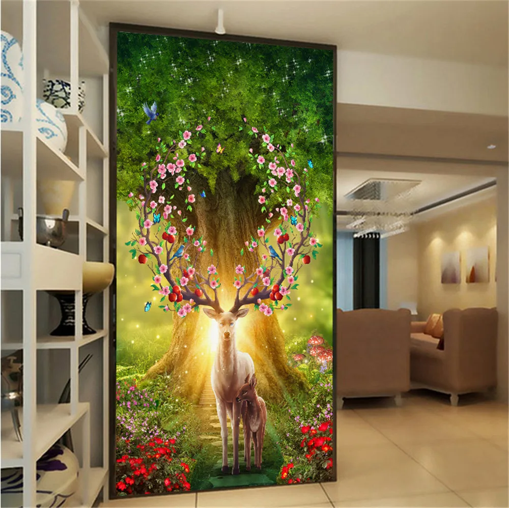 Алмазная 5D картина сделай сам мозаика из круглых страз с изображением оленя лося