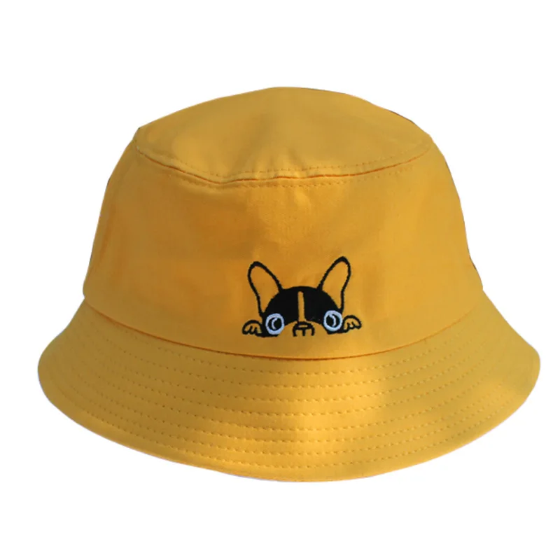 

Wild cute cartoon puppy embroidered fisherman hat tide student outdoor leisure sunshade hat male