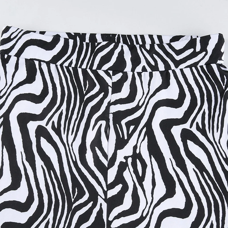 

Women's High-waist Straight-leg Trousers with Zebra-stripe Mopping Loose Wide-leg Pants Striped Print Slacks FS99