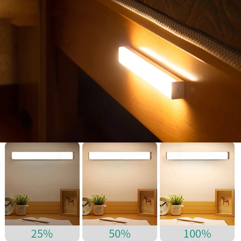 2 pieces led under cabinet light for kitchen wardrobe corridor auto motion sensor night light with switch reading bedroom lamp free global shipping