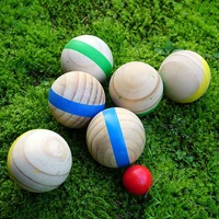 kids toy 7cm wooden puzzle ball casual fun outdoor recreational sports grass ball french petanque for family gathering fun game