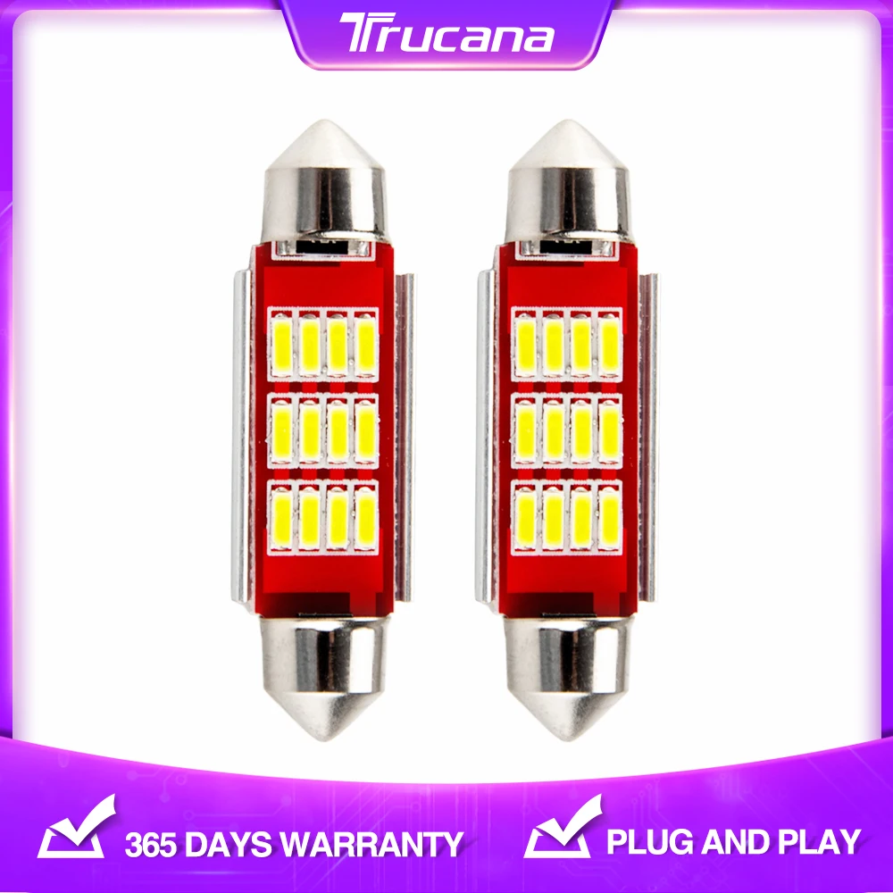 

Trucana 2PCS Festoon 41mm LED Bulb C5W C10W Super Bright 12SMD Canbus Error Free Auto Interior Doom Lamp Car Styling Light