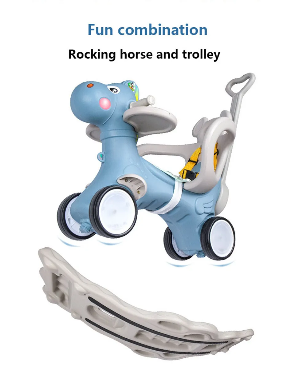 Дети Сияющие 2 в 1 животные качающиеся лошади Детские лошади Stroller1-6Y многофункциональные кресла-качалки Троянские игрушки для детского подарка