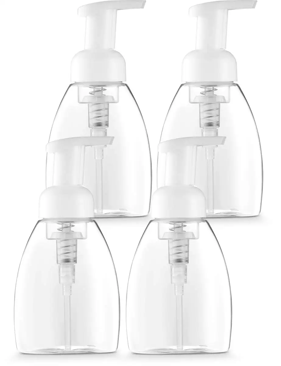 

250ml Foaming Soap Dispenser Refillable Pump Bottles for Castile Liquid Soap BPA Free - 4 Pack