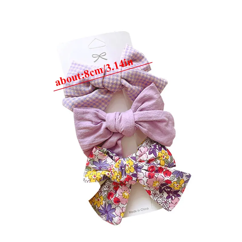 

Flower Bow Hair Clips For Little Girls Cute Side Clip Baby Hair Accessories 3pcs/set Children Hairpin Princess Headdress