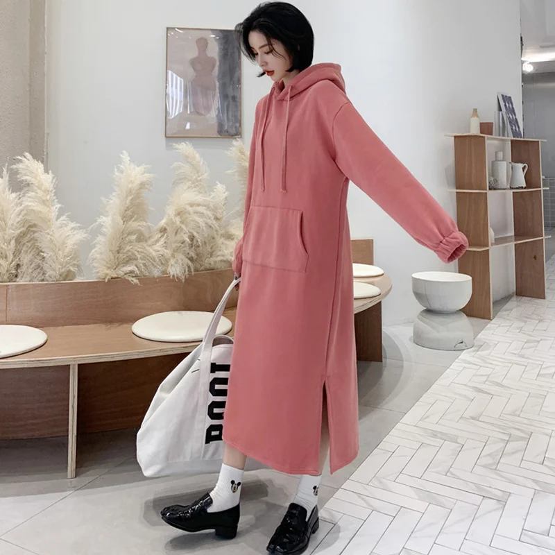 Сезон осень зима Большие размеры флисовые толстовки с капюшоном Длинные рукава