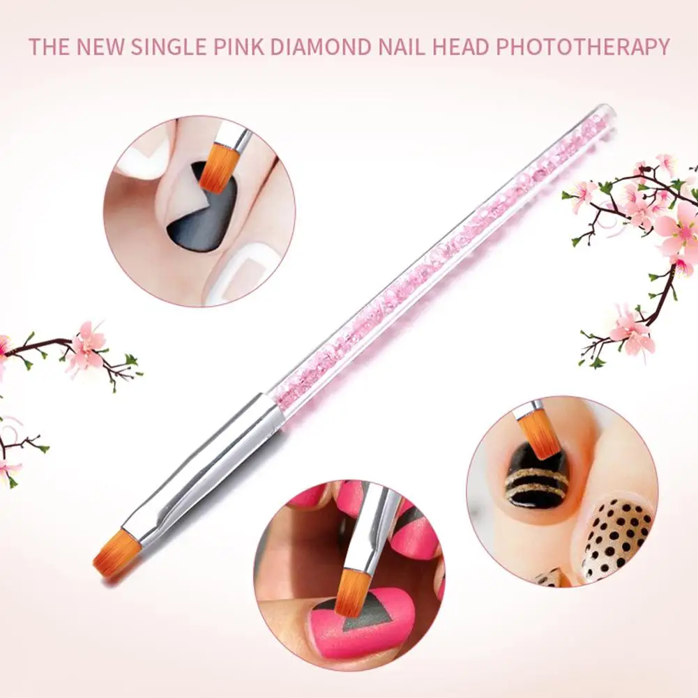 Лидер продаж модная кисть с плоской головкой для дизайна ногтей ручка