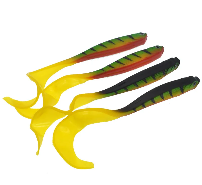 

Belly Open Hollow Fish Soft Bait Fishing Lure Green Long Tails Leopard Artificial Lures Freshwater Seawater 12.5cm/5.5g