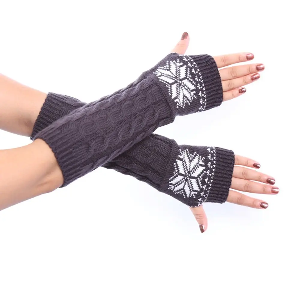 Повседневные женские осенне-зимние жаккардовые теплые варежки с узором в виде