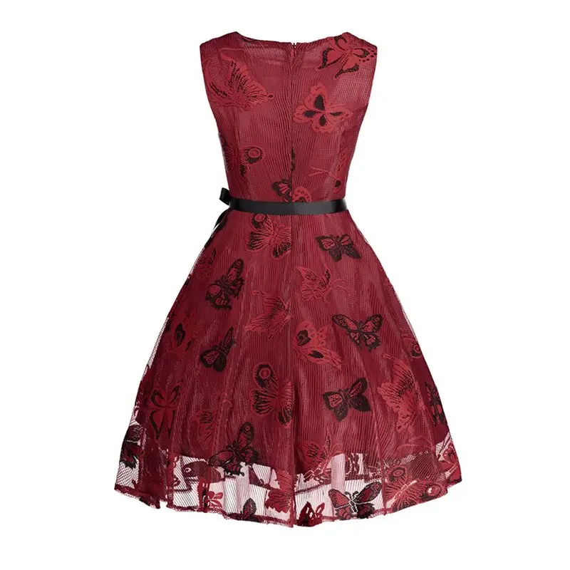 Женское винтажное кружевное Сетчатое платье сексуальная завязка в виде банта с