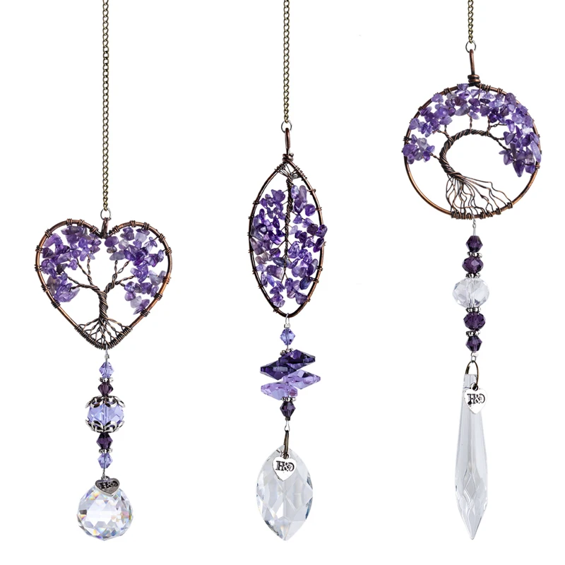 H &amp D набор 3 фантастические фиолетовые елки жизни Suncatchers Радуга производитель