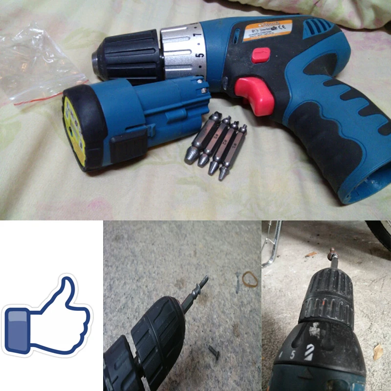 Двусторонняя поврежденный Винт экстрактор сверла выталкивающий болт инструмент